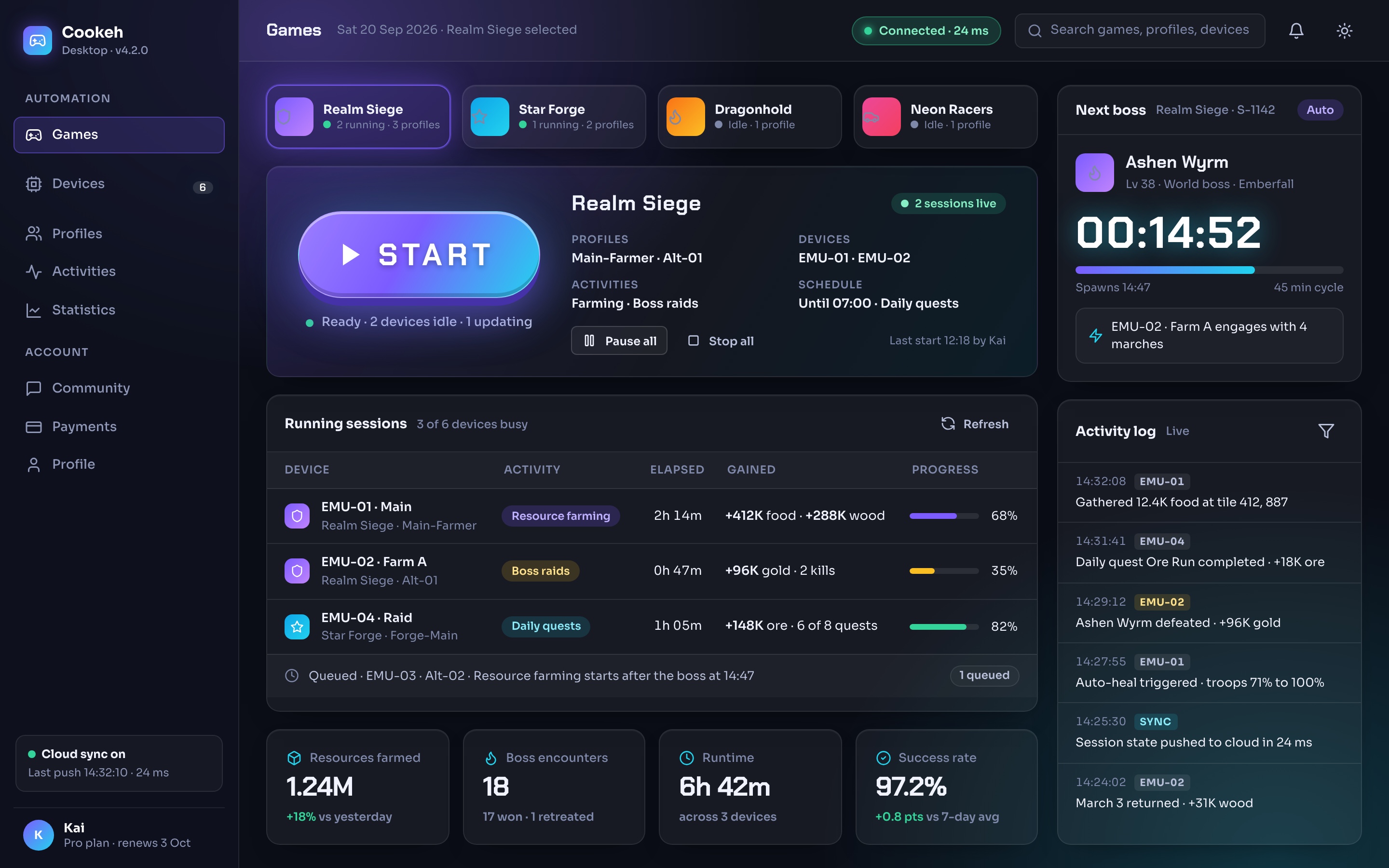 Cookeh Gaming Automation Platform